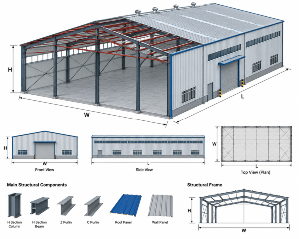 4 Prefabricated Steel Structure Warehouse