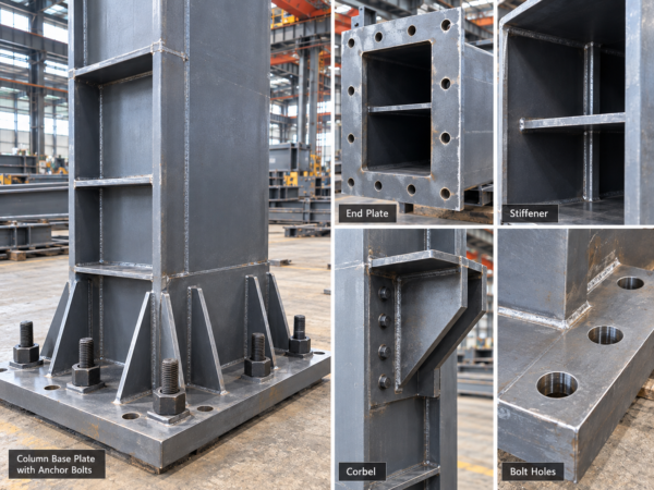 6 Heavy Duty Box Section Steel Columns and Beams